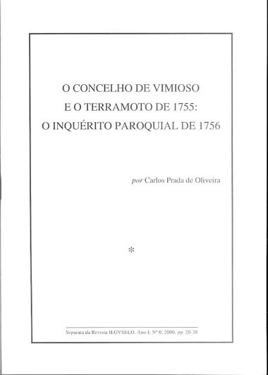 O Concelho de Vimioso e o Terramoto de 1755: O inquérito paroquial de 1756