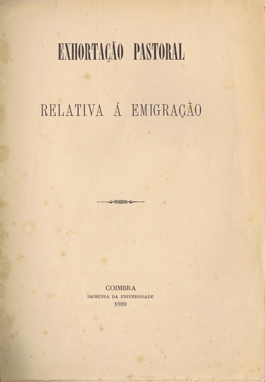 Exhortao pastoral relativa  emigrao